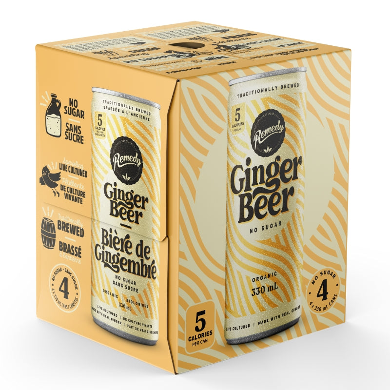 Remedy Bière de Gingembre Sans Sucre Bio Ginger Beer Sugar Free Organic