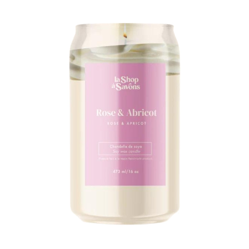 La Shop à Savon - Chandelle de Soya -  Rose & Abricot