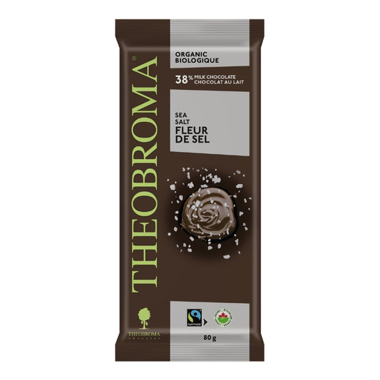 Theobroma TABLETTE DE CHOCOLAT AU LAIT CRÉMEUX 38 % CACAO ET FLEUR DE SEL 38% milk chocolate - Sea salt
