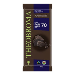 Theobroma TABLETTE DE CHOCOLAT NOIR PUR 70 % CACAO 70% dark chocolate - Pure dark 70