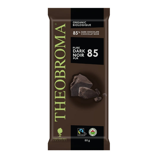 Theobroma TABLETTE DE CHOCOLAT NOIR PUR 85 % CACAO 85% dark chocolate - Pure dark 85