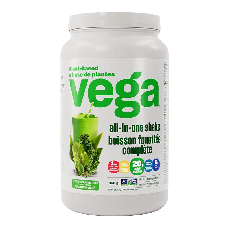Vega Vega Boisson fouettée complète - Non sucré All-in-one shake - Unsweetened natural