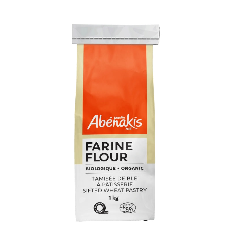 Abénakis Gourmet Farine tamisée de Blé à Pâtisserie Biologique 1k