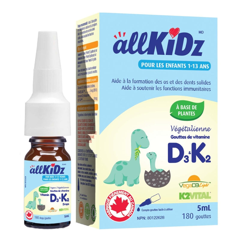 Allkidz - Gouttes de vitamine D3 & K2 pour enfants - 5 ml