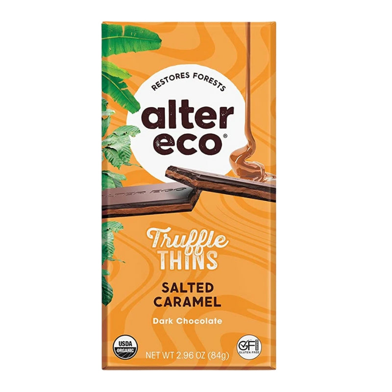 alter eco chocolat noir biologique truffle thins - caramel sale