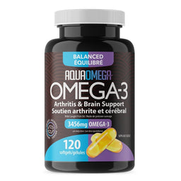AquaOmega - Omega-3 ÉQUILIBRÉ - soutient arthrite et cérébral 3456mg - 120 gel