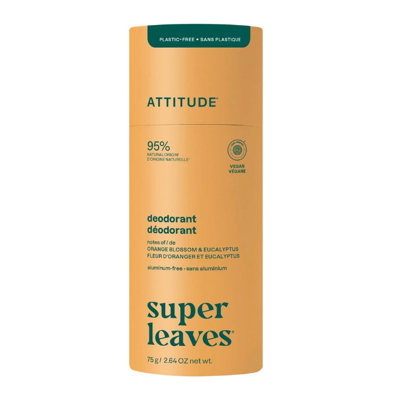 ATTITUDE Super leaves déodorant naturel - Fleur d'oranger et eucalyptus