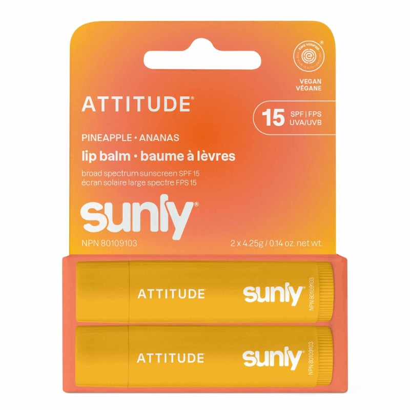 Attitude - Duo de baumes à lèvres FPS 15 - Ananas - 2 X 4.25 g