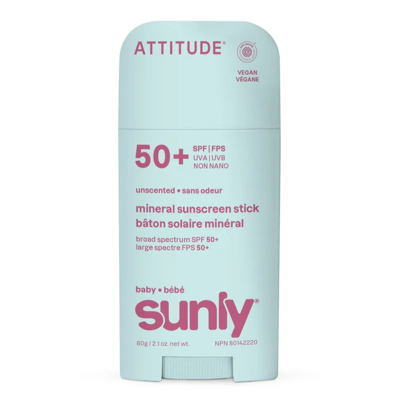Attitude - Sunly bâton solaire minéral FPS 50 Bébé - Sans odeur - 60 g