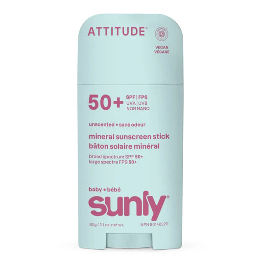 Attitude - Sunly bâton solaire minéral FPS 50 Bébé - Sans odeur - 60 g