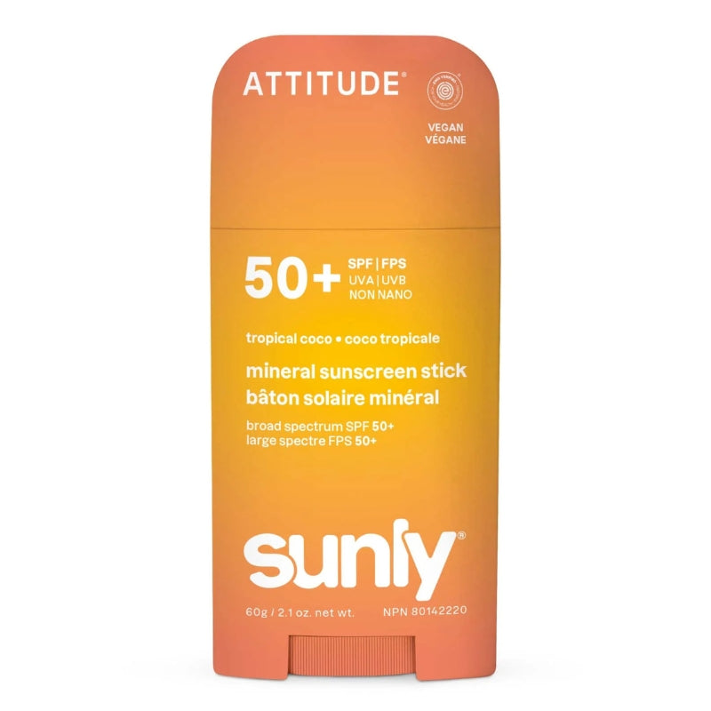 Attitude - Sunly bâton solaire minéral FPS 50 - Coco tropicale - 60 g