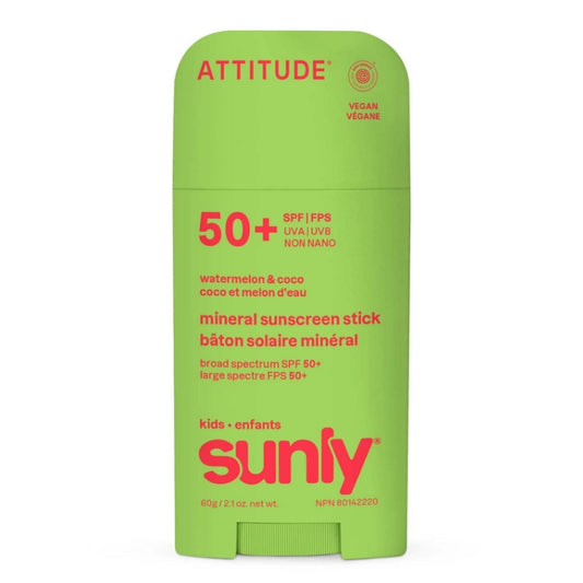 Attitude - Sunly bâton solaire minéral FPS 50 Enfants - Coco et melon d'eau - 60 g