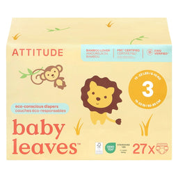 Attitude - Baby leaves couches bébé - Taille 3 (6-10kg) - 27 unités