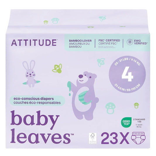 Attitude - Baby leaves couches bébé - Taille 4 (9-14kg) - 23 unités