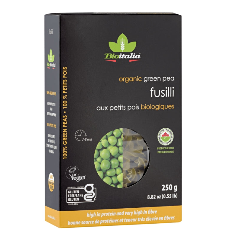 bioitalia Pâtes de Petits Pois Biologiques - Fusilli