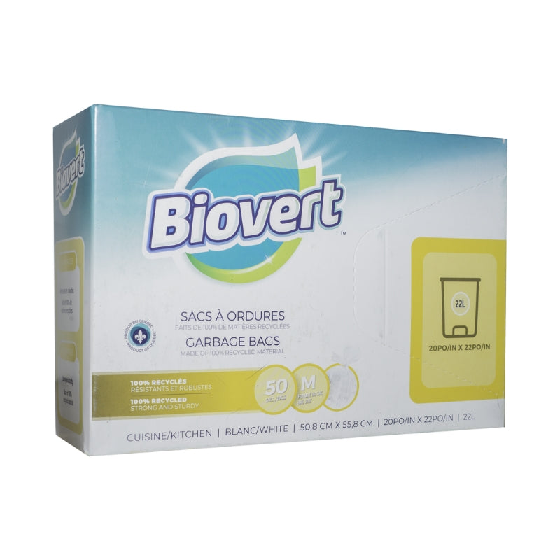 biovert Sac à ordures blancs - 22 litres 