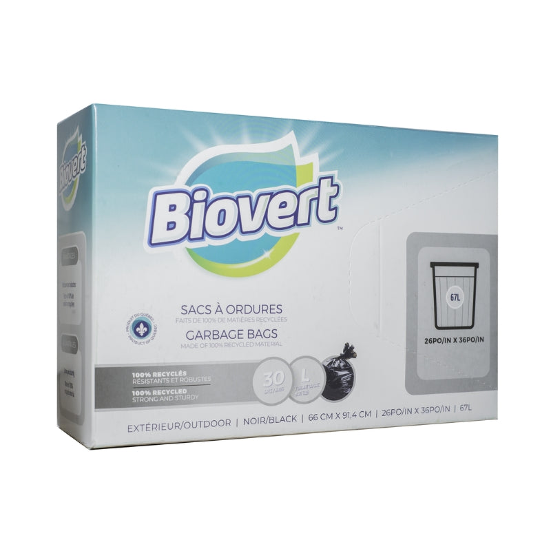 biovert Sac à ordures noir - 67 litres