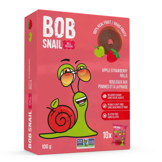 Bob Snail - Rouleaux aux pommes et à la fraise - 100g