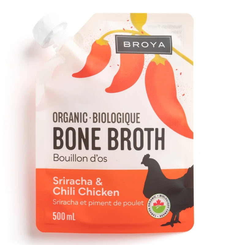 Broya - Bouillon d'os de poulet sriracha et chili - 500 ml