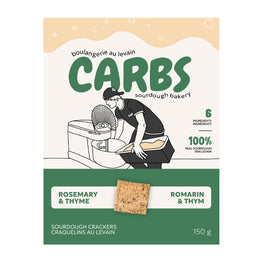 carbs craquelins au levain - romarin et thym