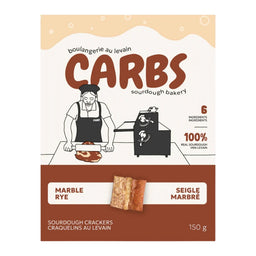 carbs craquelins au levain - seigle marbré