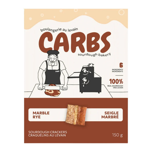 carbs craquelins au levain - seigle marbré