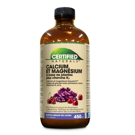 Certified Naturals - Calcium et magnésium plus K₂ - Cerise - 450 ml