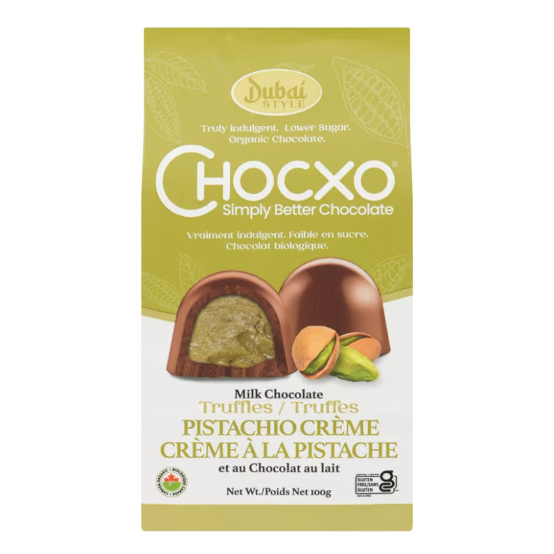 Chocxo - Truffes - Crème à la pistache et au chocolat au lait - 100 g