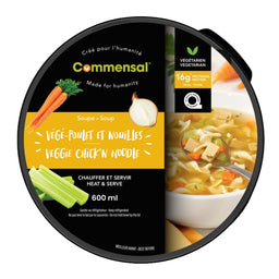 Commensal végé-poulet et nouilles