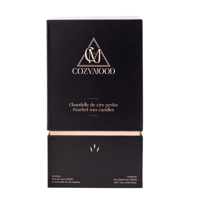 cozymood Chandelle de cire perlée - Blanc