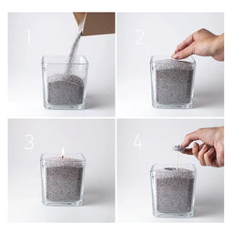 Pearled wax candles - Charcoal