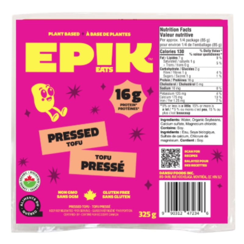 Epik Eats - Tofu - Pressé bio - 325 g