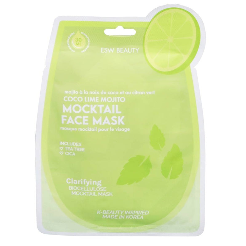 ESW Beauty - Masque mocktail visage - Coco, lime, mojito - 1 un