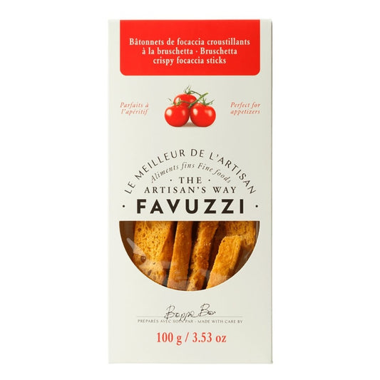 Favuzzi - Bâtonnets de focaccia croustillants - Bruschetta - 100 g