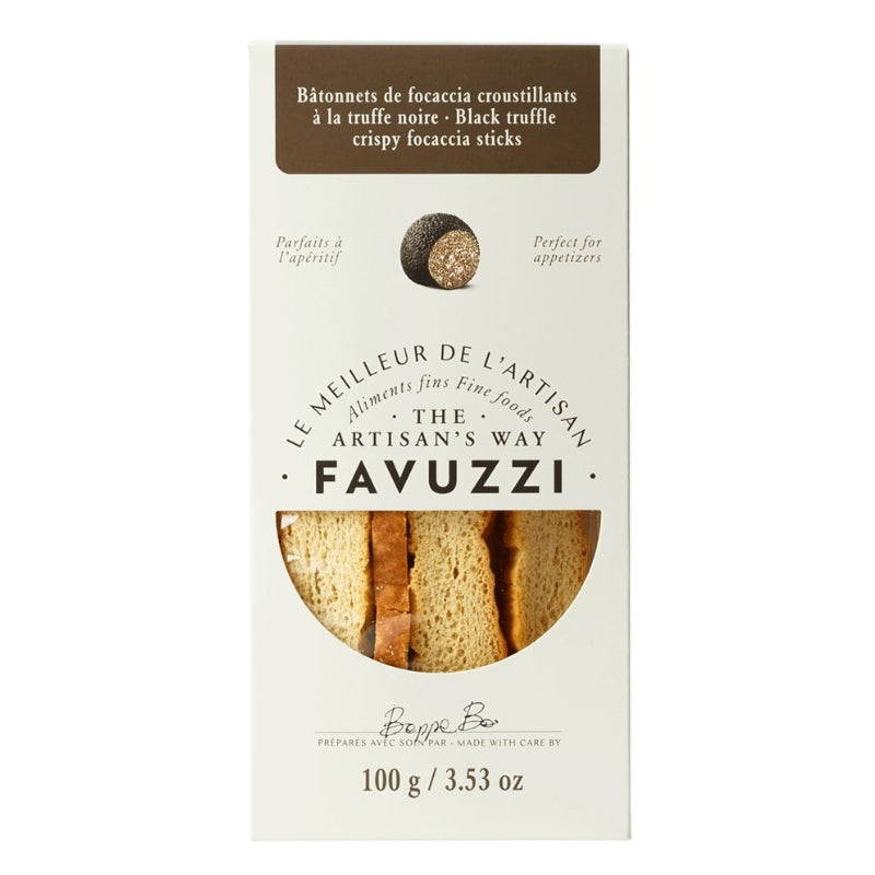 Favuzzi - Bâtonnets de focaccia croustillants - Truffe noire - 100 g
