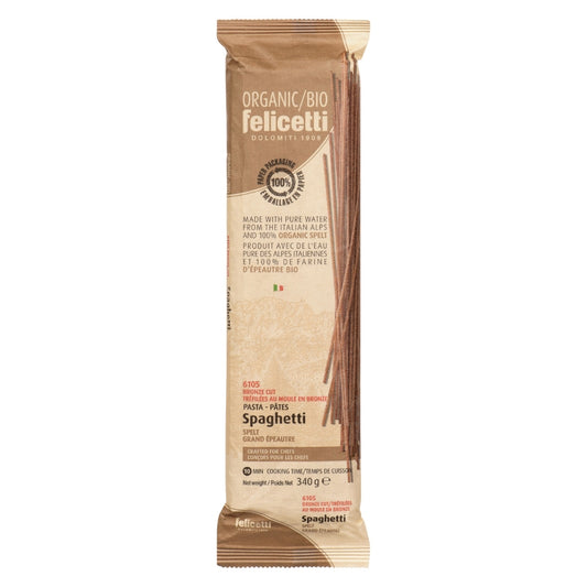 Felicetti Pâtes Épeautre complet - Spaghetti Wholegrain Spelt Pasta - Organic