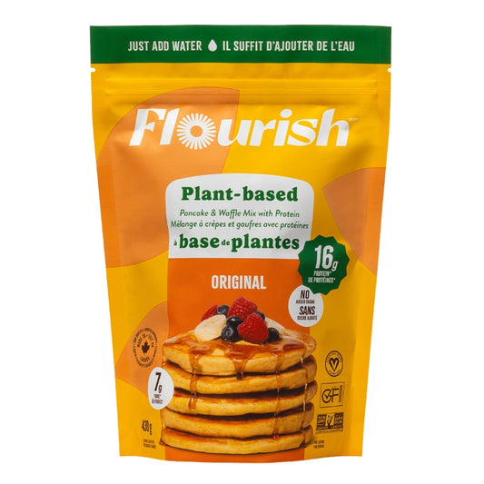 Flourish - Mélange à crêpes et gaufres protéiné à base de plantes - Original - 430 g