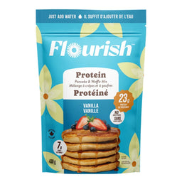 Flourish - Mélange à crêpes et à gaufres protéiné - Vanille - 430 g