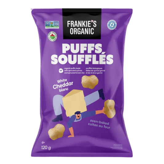 Frankie's Organic - Puffs soufflés - Cheddar blanc - 120 g