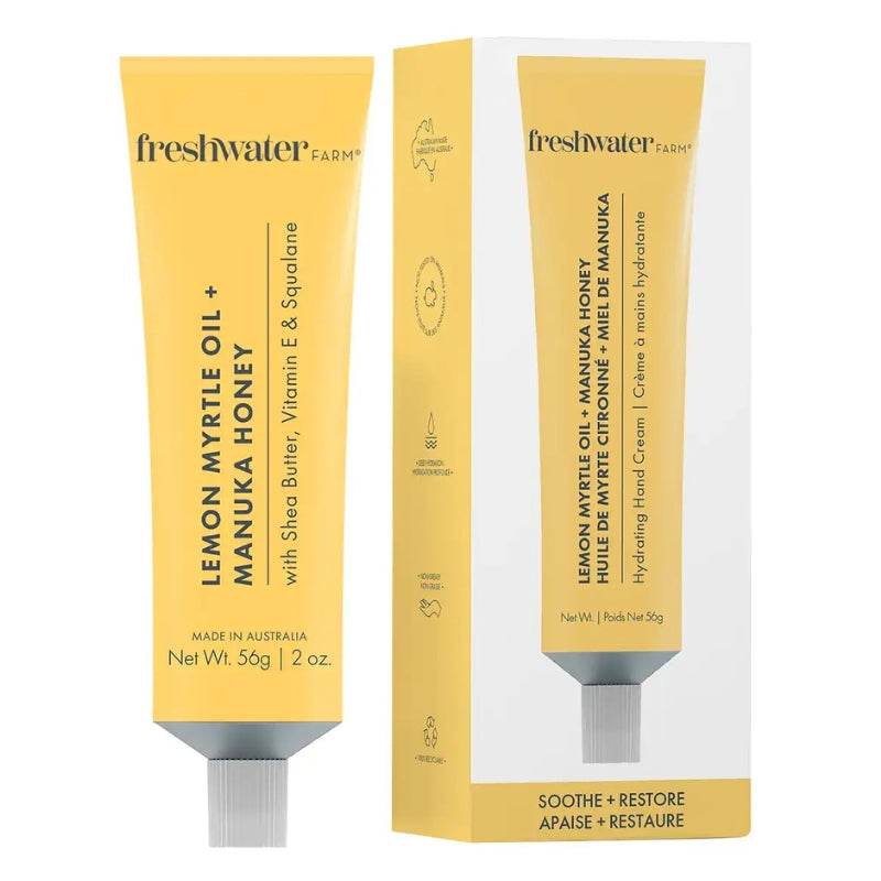 Freshwater Farm - Crème à mains hydratante - Huile de myrte citronné + miel de manuka - 56 g