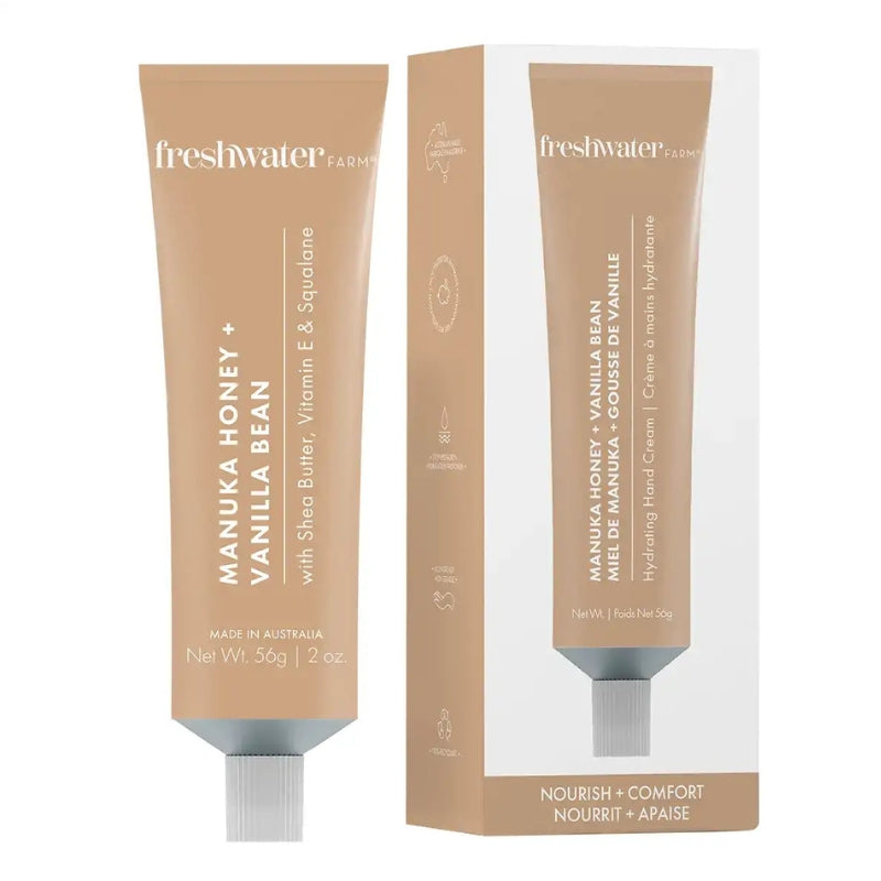 Freshwater Farm - Crème à mains hydratante - Miel de manuka + gousse de vanille - 56 g