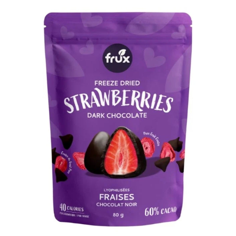 Frux - Fraises Lyophilisées - Chocolat noir - 80 g