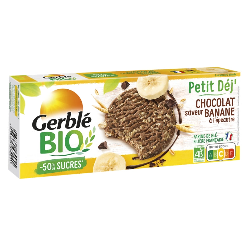 Gerblé bio - Biscuits à l'épeautre - Chocolat banane - 132 g