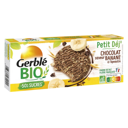 Gerblé bio - Biscuits à l'épeautre - Chocolat banane - 132 g