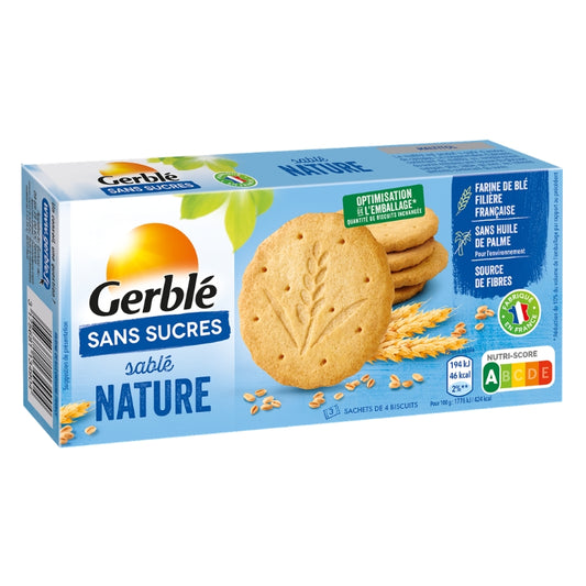 Gerblé - Biscuits sablés - Nature - 132 g