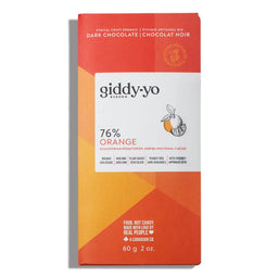 Giddy-yo reborn - Tablette chocolat noir 76% - orange - 60 g