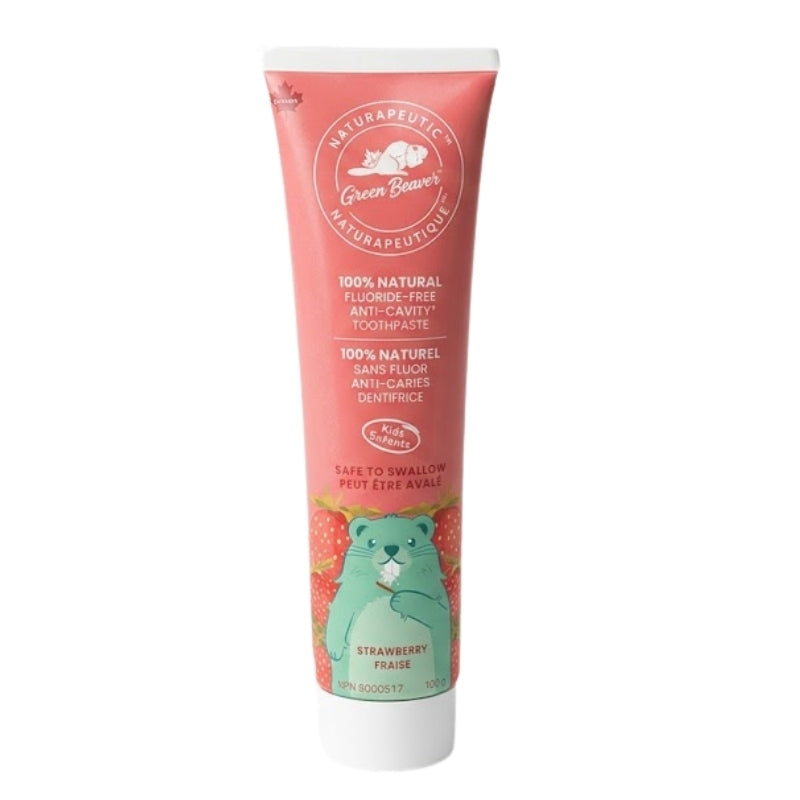 Green Beaver Dentifrice pour enfant sans fluor et anti-caries - Fraise
