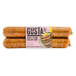 Gusta - Saucisse seitan végé - Sauge et citron - 320 g