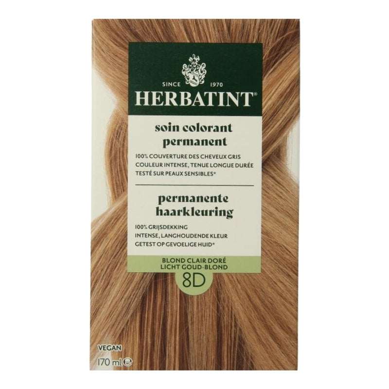 Herbatint Soin colorant permanent 8D Blond Clair Doré, 170 ml