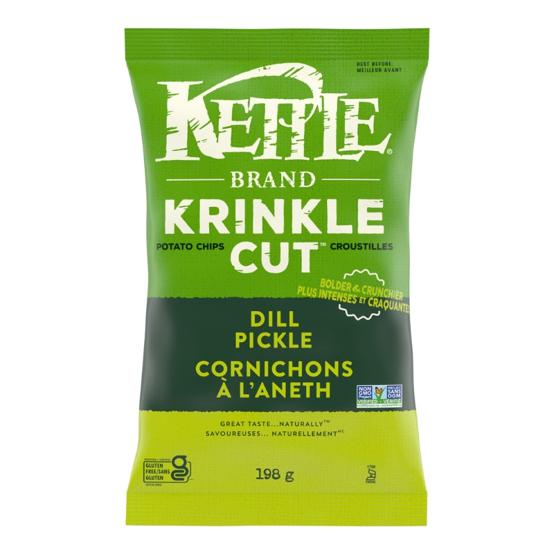 kettle Croustilles Krinkle Cut - Cornichons à l'aneth Potato chips - Krinkle cut - Dill pickle